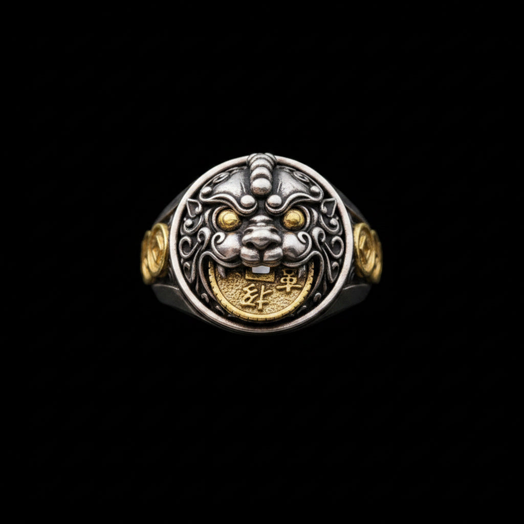 Guardian Lion Signet Ring