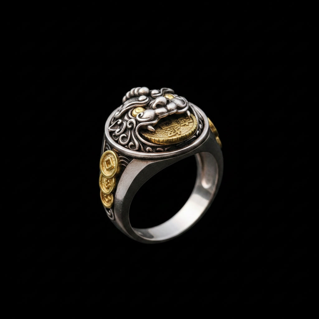 Guardian Lion Signet Ring